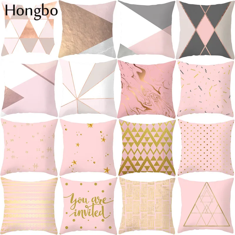 

Hongbo Abstract Geometry Square Decorative Throw Pillow Case Geometric Print Flower Pillowcase For Home