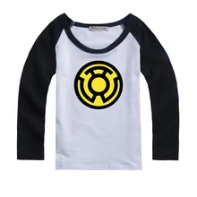 Yellow Lantern Sinestro Corps Design Printed Kids T-Shirt Girls Boys Gift TopsSleeve Spring autumn winter clothes