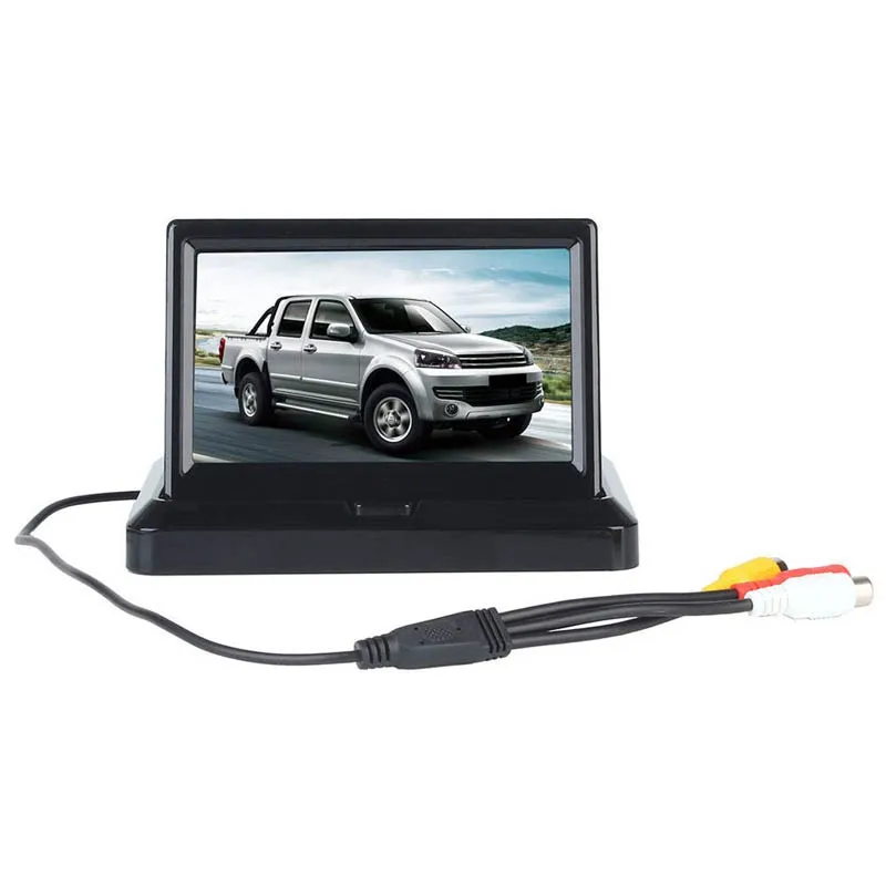 Автомобильный монитор 5 дюймов TFT lcd цветной экран обратная помощь при парковке с 2 AV входом, камера заднего вида опционально