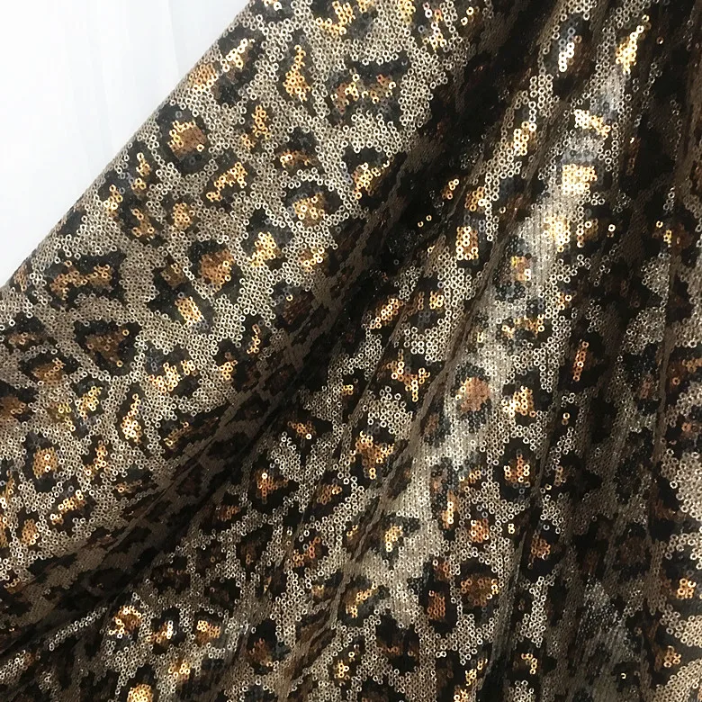 Leopard sequin fabric embroidered dress sequin cloth,sewing materials,125cm*50cm/pcs