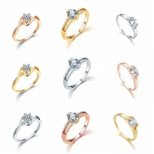 engagement ring 6 claws AAA design white cubic zircon women wedding band CZ rings jewelry rainbow fire mystic crystal zircon ring white black innocuous ceramic rings plus cz for women wedding ring engagement jewelry