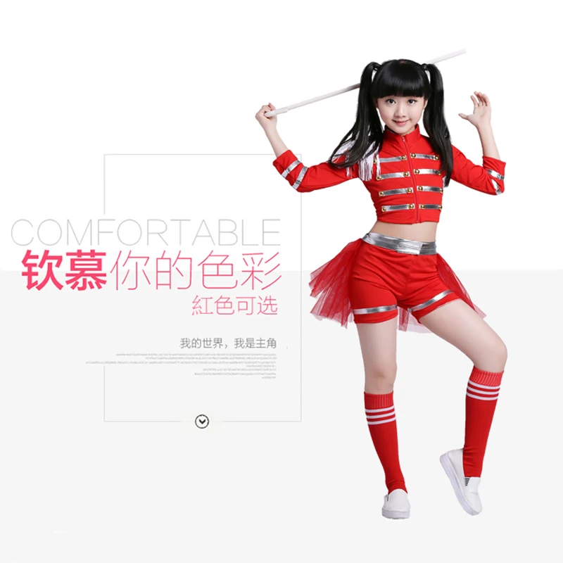 children girl hip hop belly costume cheerleader cheerleading Gymnastics dress Jazz dancer clothes costume pants stocking kid