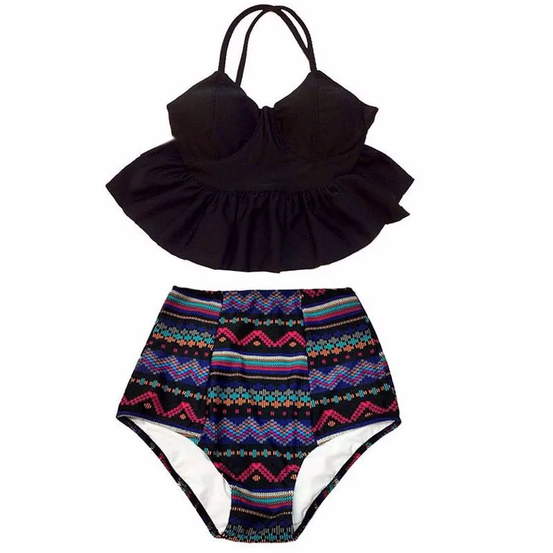 TQSKK-2016-New-Bikinis-Women-High-Waist-Swimsuit-Push-Up-Bikini-Set-Swimwear-Female-Hem-Top (2)