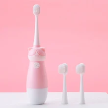 Высококачественная Детская электрическая зубная щетка, Детская Мягкая зубная щетка с 2 сменными головками, Прямая поставка J75