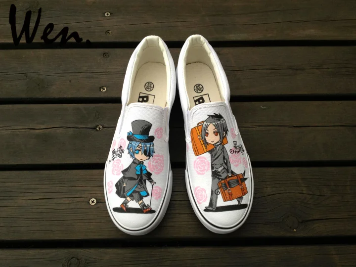 white canvas slip on