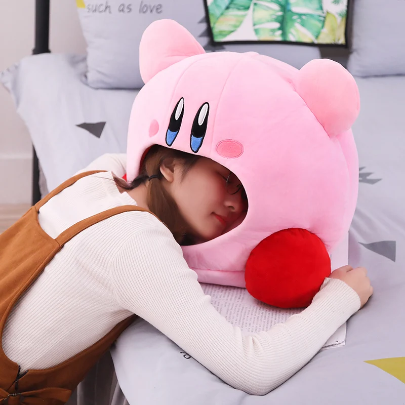 1 шт. 50 см плюшевый Кирби мягкая подушка для сна шапка Kawaii Аниме игра Кирби Подушка для сна мягкая домашняя кукла игрушки