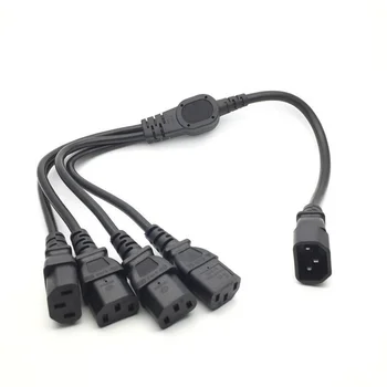 

1 pcs High Quality IEC 320 C14 Male Plug to 4XC13 Female Y Type Splitter Power Cord , C14 to 4 x C13, 250V/10A