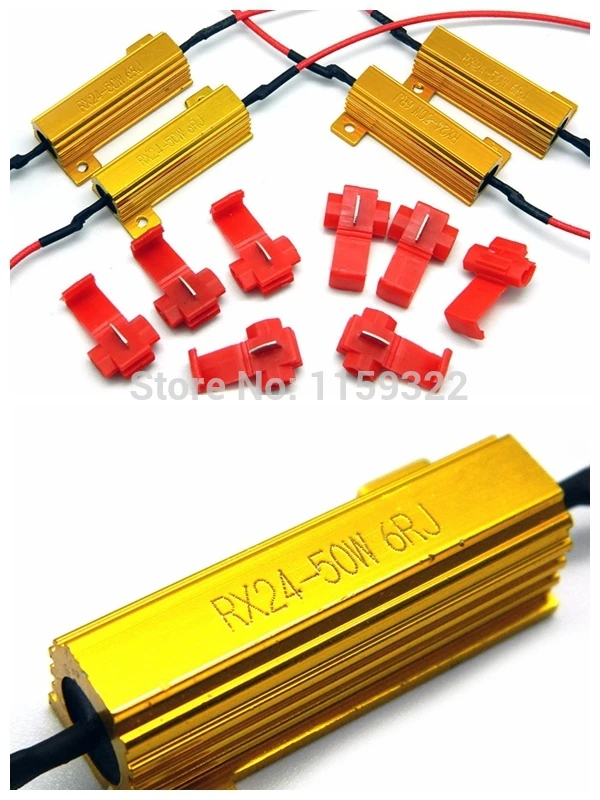 

50W 6ohm Load Resistor For Turn Signals Blinker LED Bulb Fast Flash FIX 4pcs