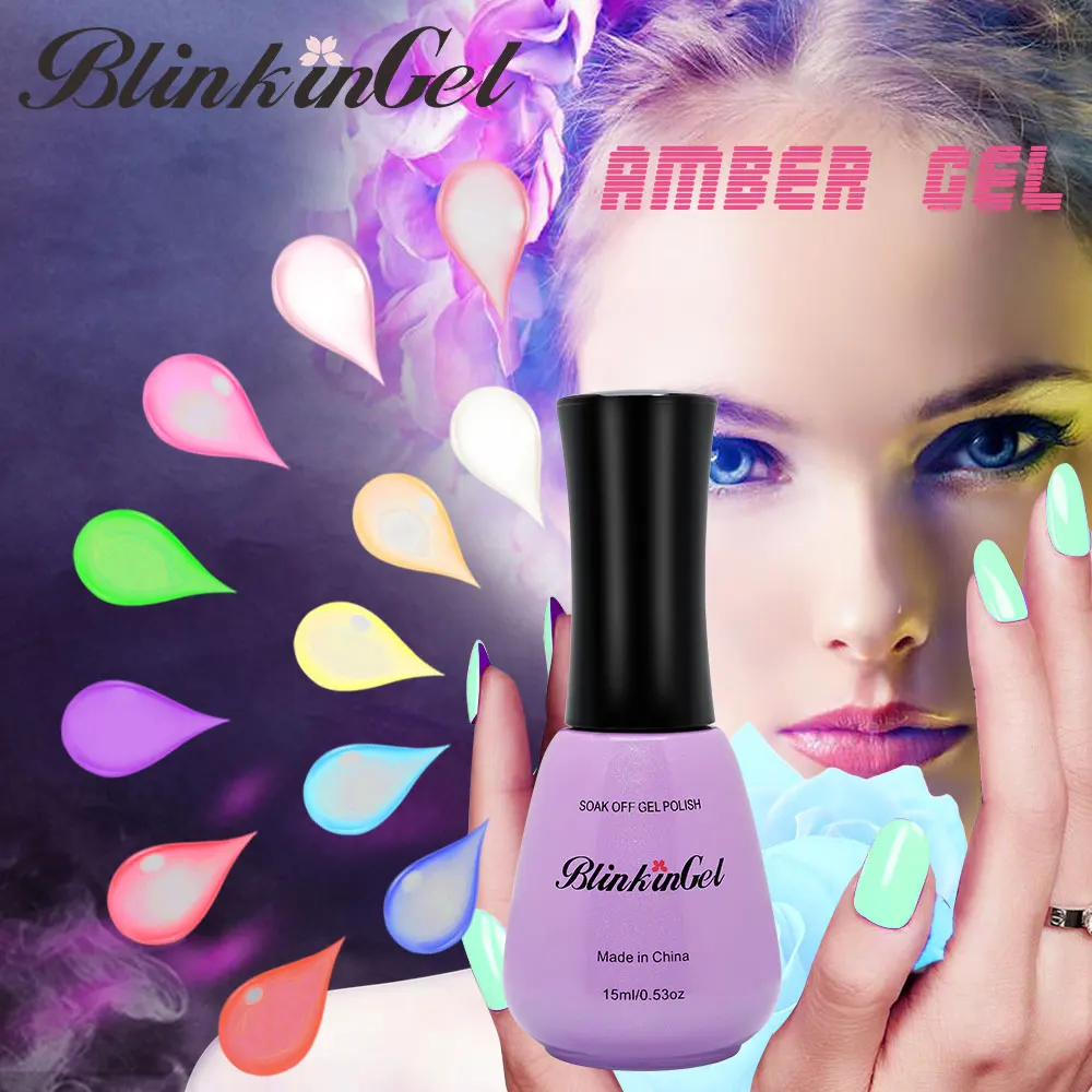 BlinkinGel 1pcs UV Varnish Glass Gelpolish 15 ml UV Gel Polish Multi