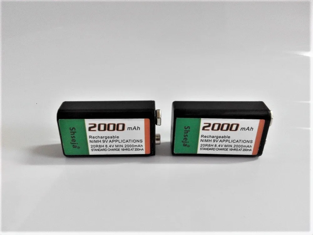 2 шт большой емкости 2000MAH 9 вольт Ni-MH аккумулятор+ Универсальный 9 v ЕС зарядное устройство набор