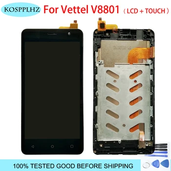 

100% TESTED 5.0 inch For vettel v8801 LCD Display+Touch Screen Digitizer LCD Screen Glass Panel Assembly with frame+tools