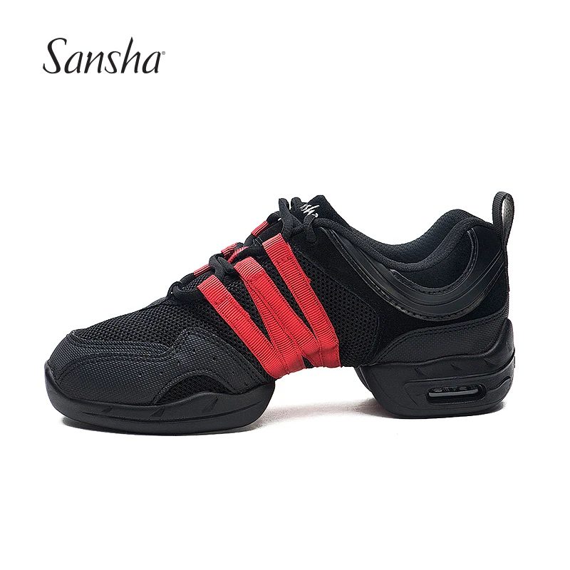 Sansha Breathable Dance Sneakers Woman Man Black Red Air