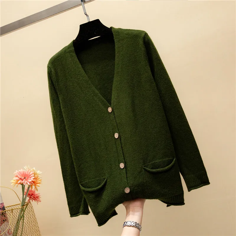 2018 New Fashion Spring Autumn Women Cardigan Sweaters Long sleeve Single-breasted V-neck stitching Solid Knitted Top Clothing (27)
