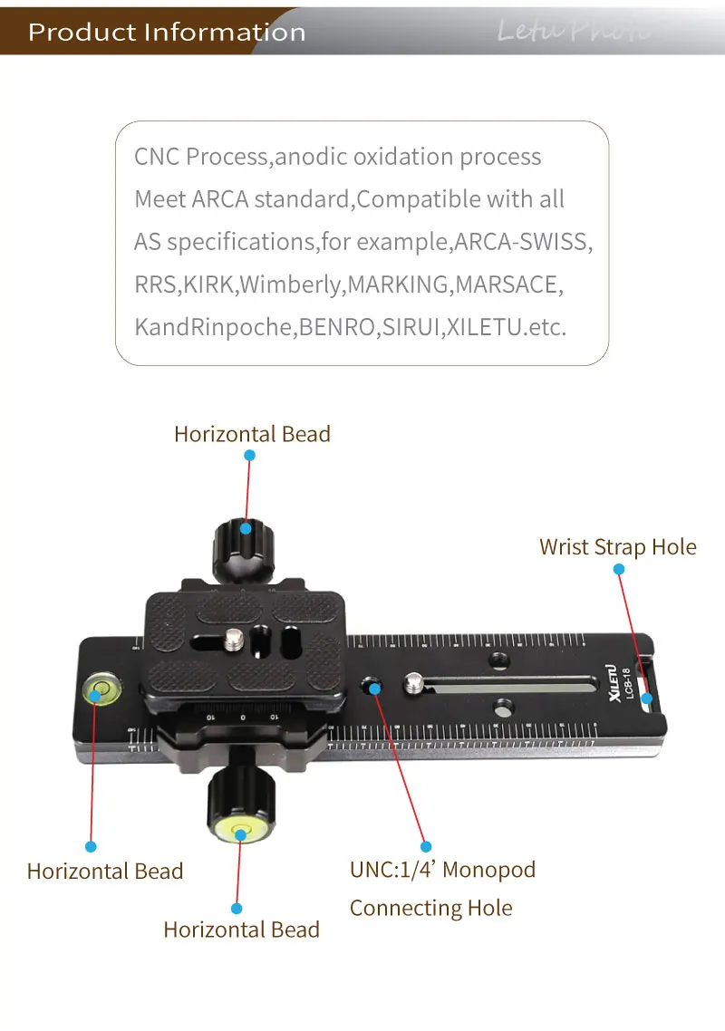 XILETU LCB-18B трек Долли слайдер фокусировка фокус рельс ползунок и зажим и qr-пластина Meet Arca Swiss для DSLR камеры Canon