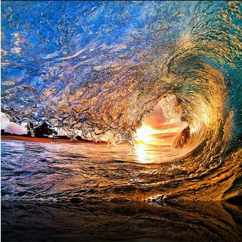 

beibehang wall wallpaper 3d wall art background photography Art blue sea waves Art hotel bedroom mural Custom painting for