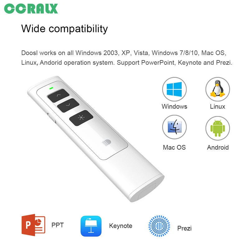 

CCRALX Wireless PPT Flip Pen Speech Pen Presenter e-pointer USB Rechargeable Remote Control Laser Laser Pen
