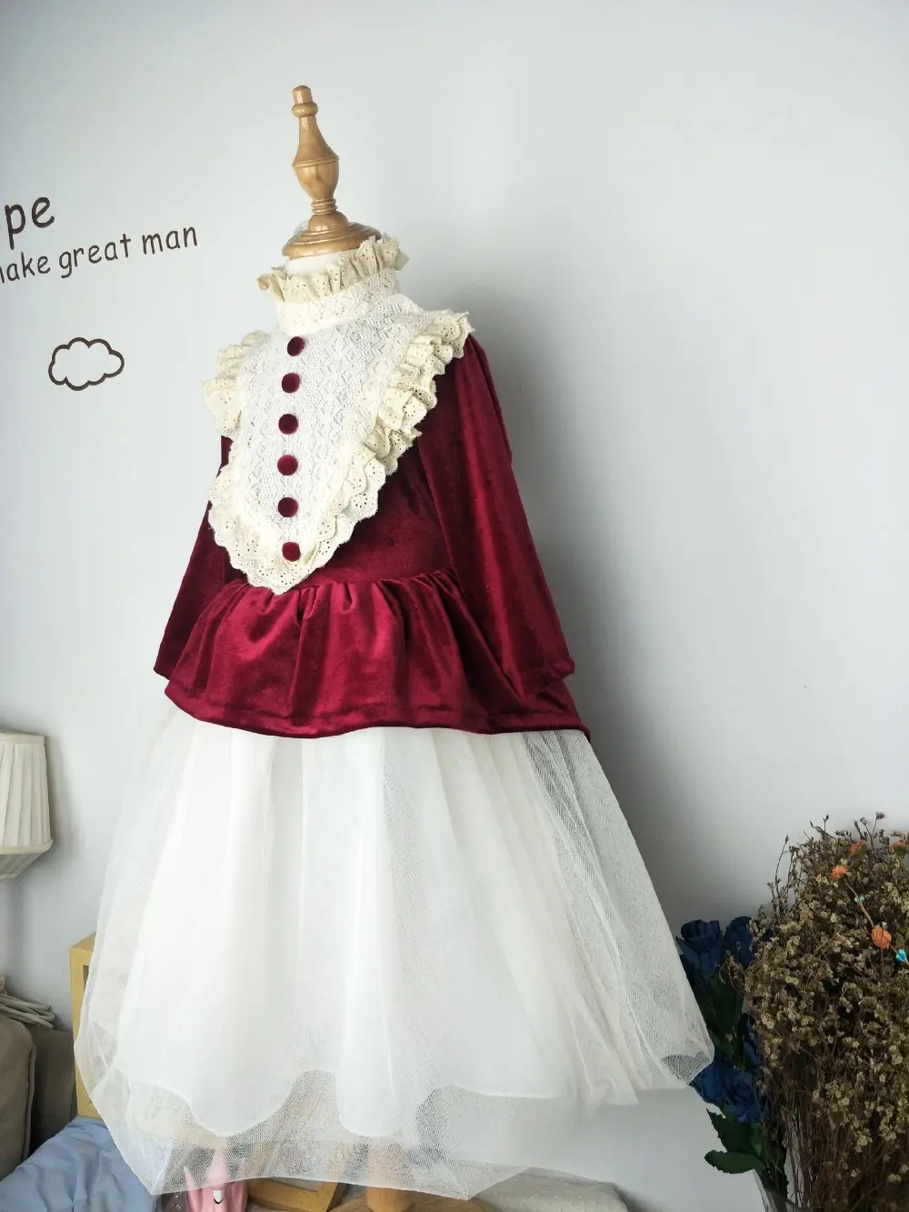 Бархатное плотное осенне-зимнее винтажное испанское платье для девочек бальное платье принцессы с помпоном рождественское праздничное платье в стиле Лолиты для маленьких девочек