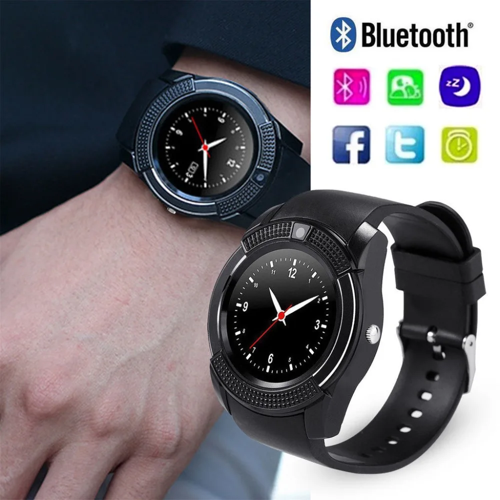 Bluetooth часы наручные Смарт экран сенсорный секундомер телефон мат для Android Samsung LG