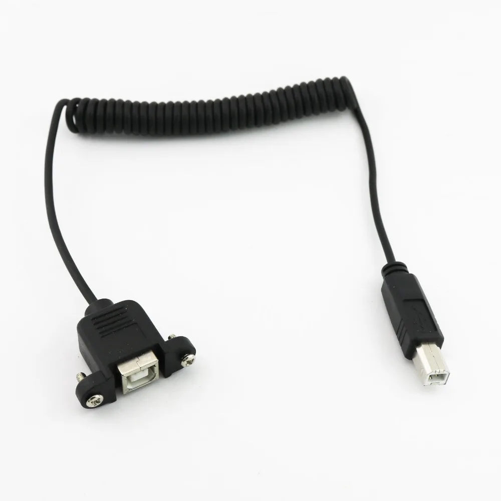 10x USB 2,0 B женское крепление на панель к USB 2,0 B штекер удлинитель спиральный коннектор кабель 5ft/1,5 m