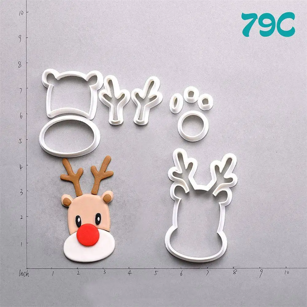 

Christmas Tree Deer Gingerbread Series Cookie Cutter Set Fondant Cupcake Cutters Custom Made 3D Printed Cookie Biscuit Molds
