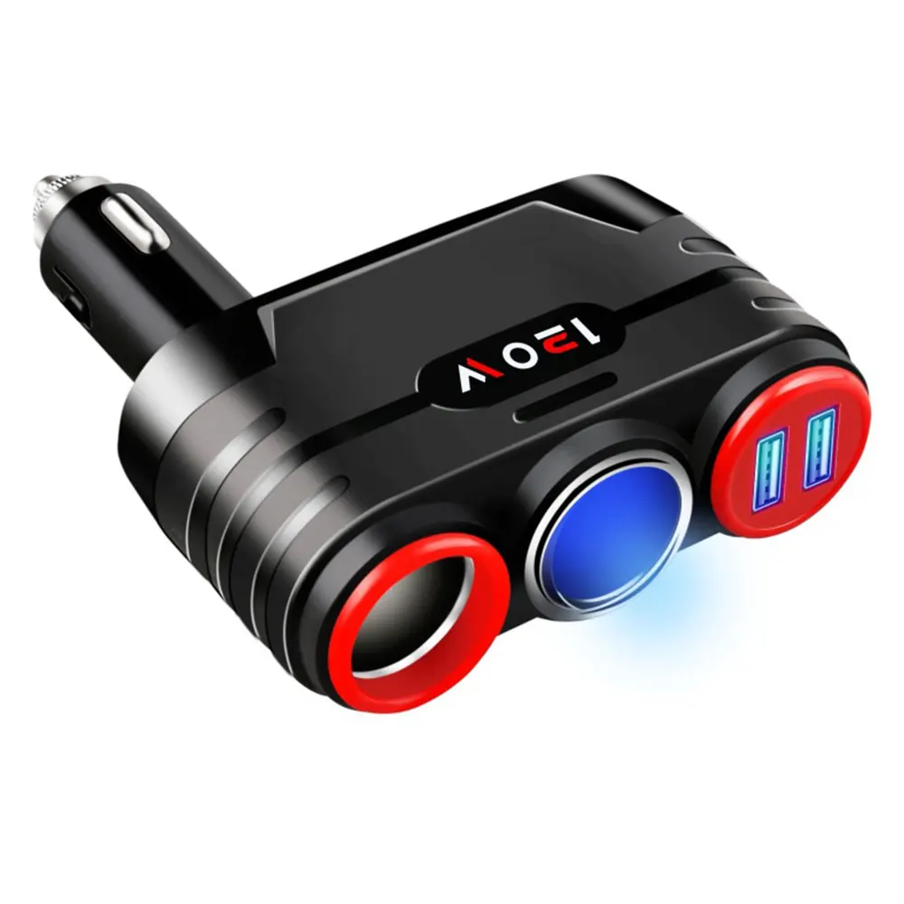 Автомобильное зарядное устройство прикуриватели розетки автомобильное быстрое зарядное устройство адаптер для автомобильного зарядного устройства напряжение умный сплиттер зарядное устройство Адаптивное - Название цвета: Red