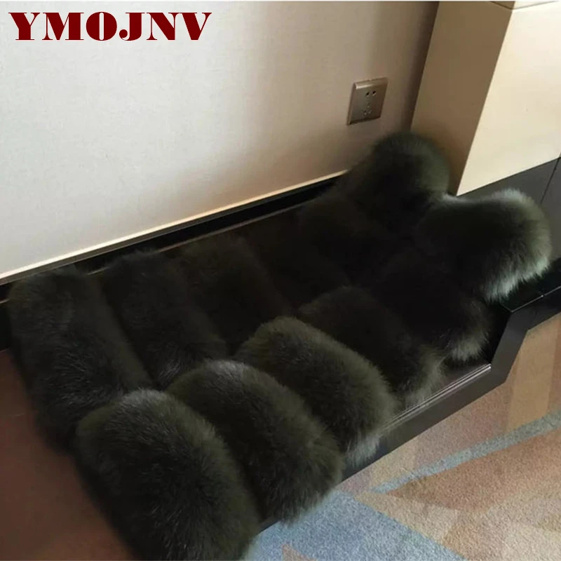 YMOJNV Высококачественный меховой жилет пальто роскошное теплое Женское из