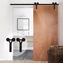 LWZH сверхпрочные раздвижные двери сарая современное деревянное оборудование для раздвижной двери сарая комплект черный y-образный ролик для 11 футов 12 футов Одиночная дверь