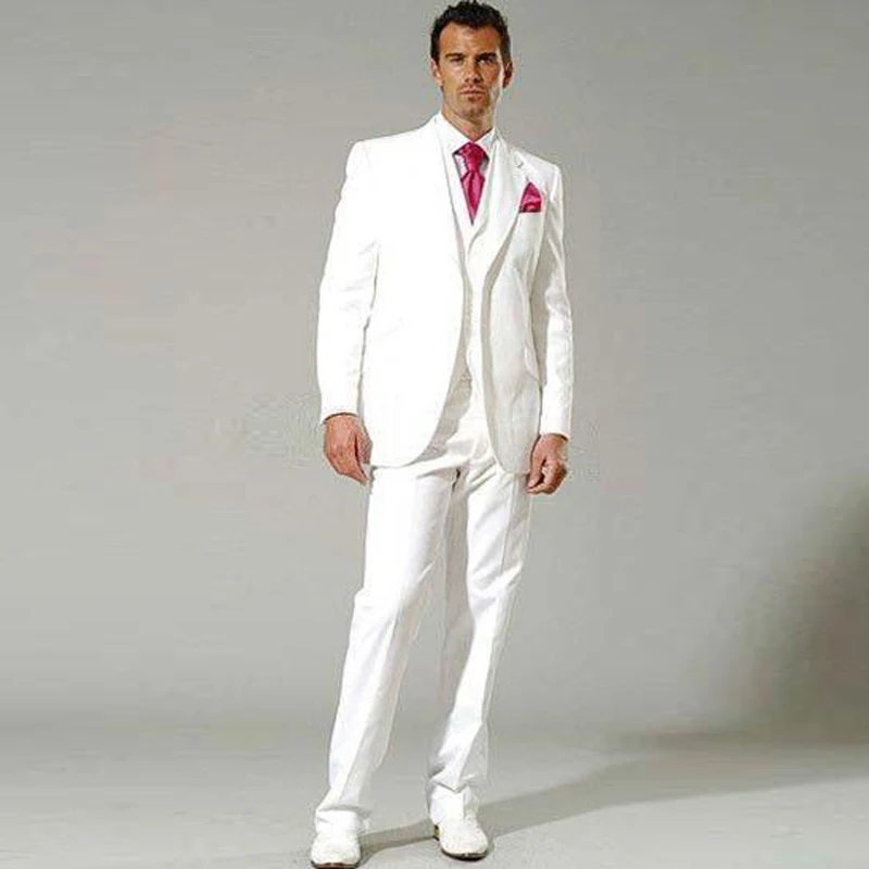 

wuzhiyi latest coat pant designs White wedding suits for men suit tuxedos for men Custom made terno slim fit Formal Flat dress