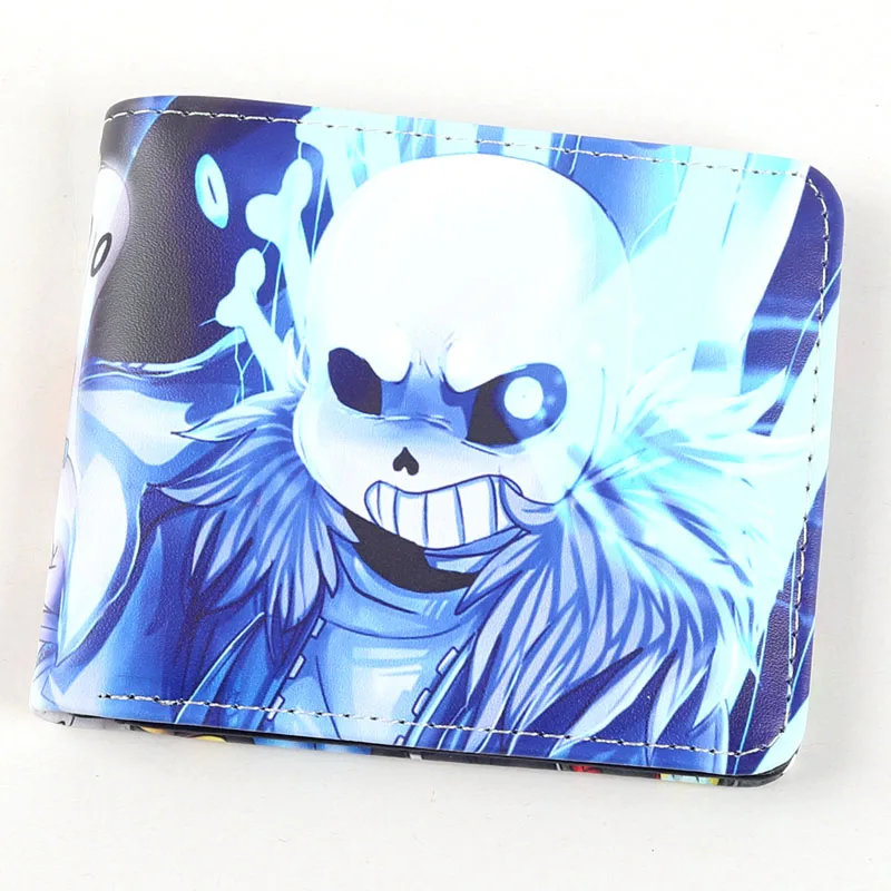 Игр кошельки Undertale Sans рисунок Bi-fold денег кошелек Искусственная кожа бумажник