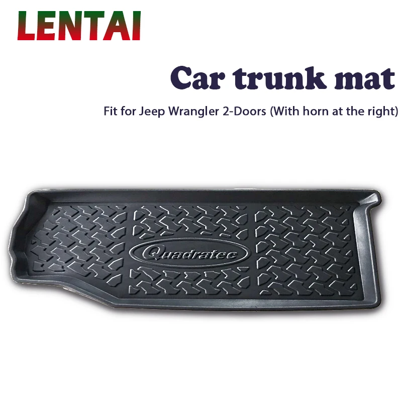 

LENTAI 1PC Car rear trunk Cargo mat For Jeep Wrangler 2-Doors With horn on the right side YJ TJ JK Anti-slip Mat accessories