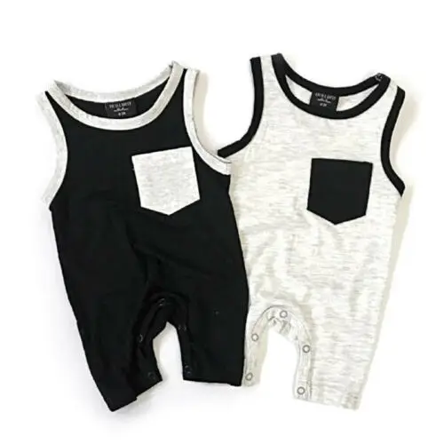

Emmababy Newborn Baby Girl Boy Pocket Patchwork Cowmooflage Oreo-color Romper Sunsuit Jumpsuit Outfit Cloth 0-24M