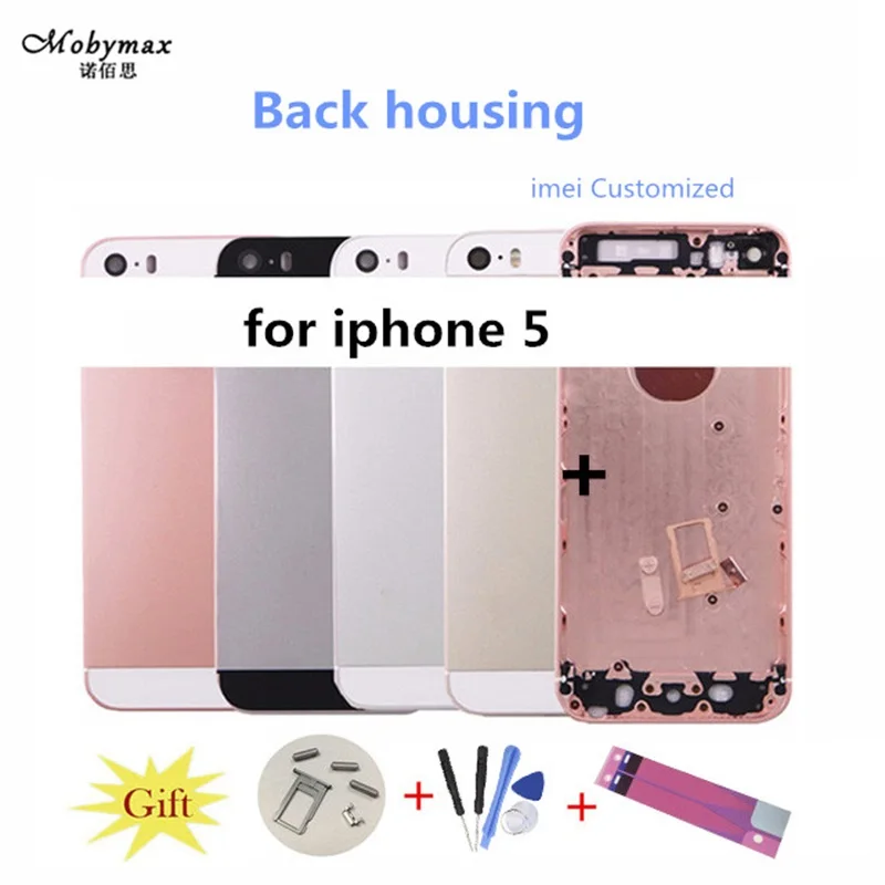 

Chassis For iPhone 5 Housing Back Metal Replacement Assembly Battery Cover Door Rear Cover Middle Frame Customize IMEI