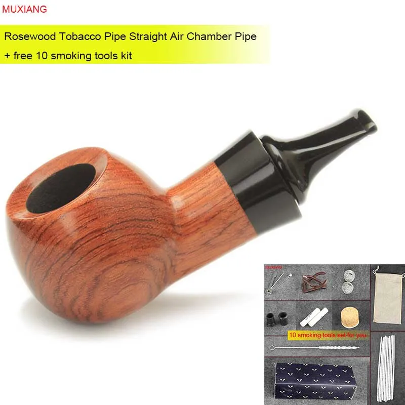 Buy MUXIANG Rosewood Tobacco Pipe Straight Short Stem