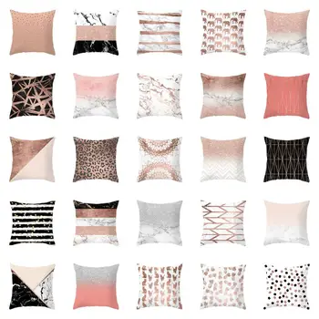 

Rose Gold Pillowcase Cushion Cover Square Pillowcase Soft Throw Covers Pillow Case For Home Sofa Couch Home Decoration