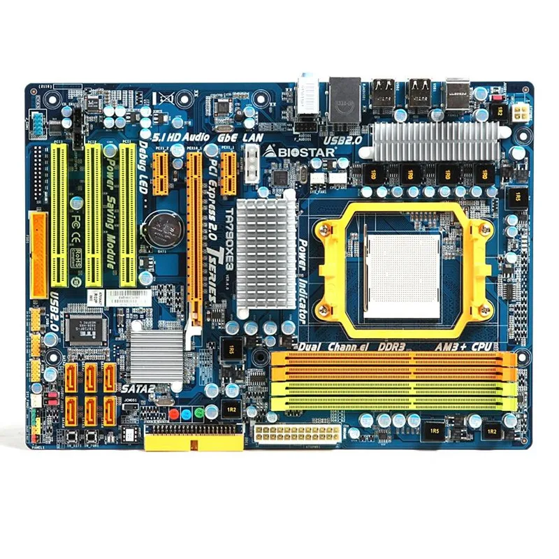 

For Biostar TA790XE3 Original Used Desktop Motherboard Socket AM3 DDR3 SATA2 USB2.0