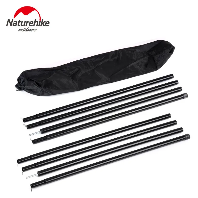 

NatureHike Black Reinforced 2Pcs Tent Poles Sherardized Steel Rod for Tent Awning Tar Tarpaulin For Sun Shelter Beach Tent