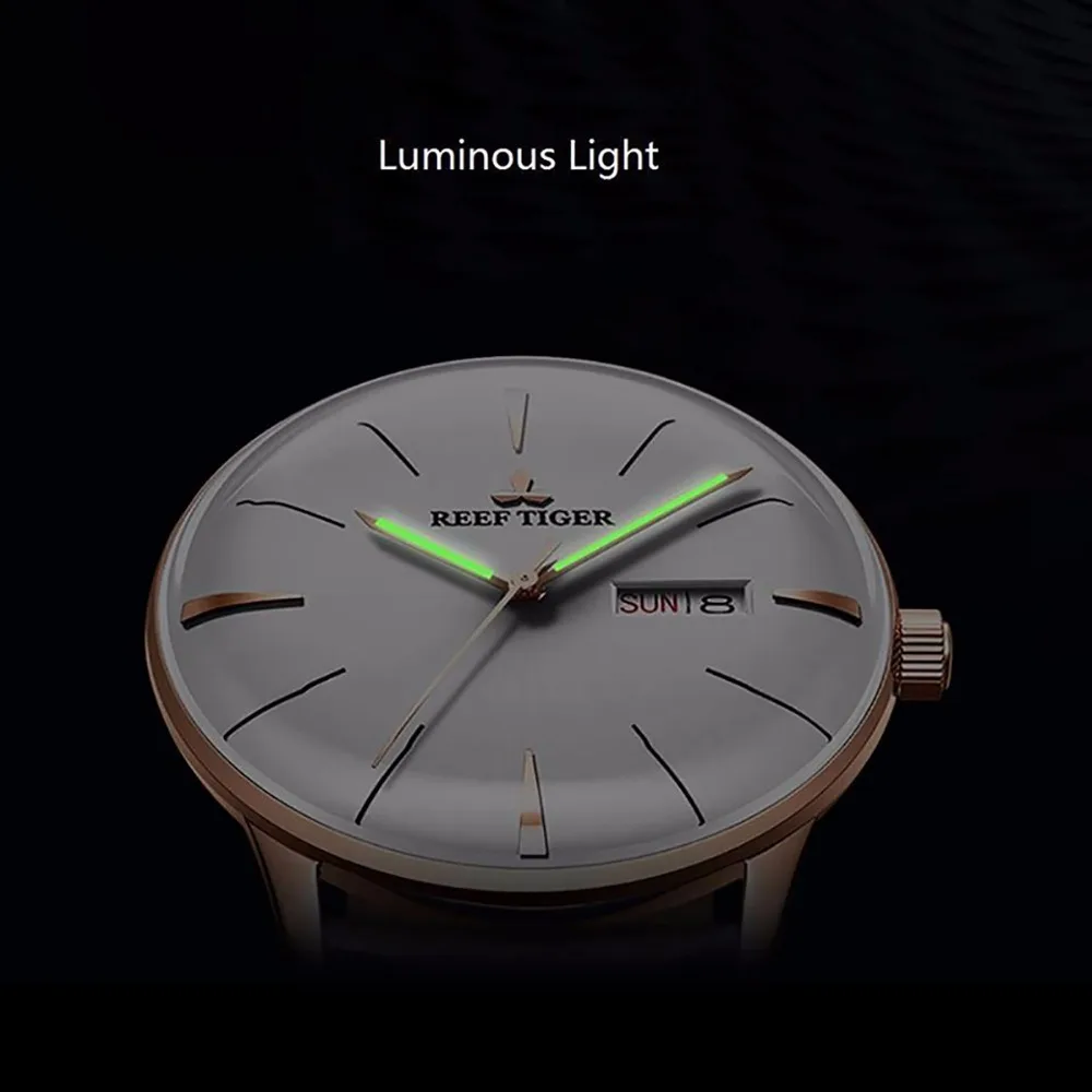 

2019 Reef Tiger/RT Luxury Brand Watches Men Sport Leather Automatic Mechanical Waterproof Watch Clock Relogio Masculino RGA8238