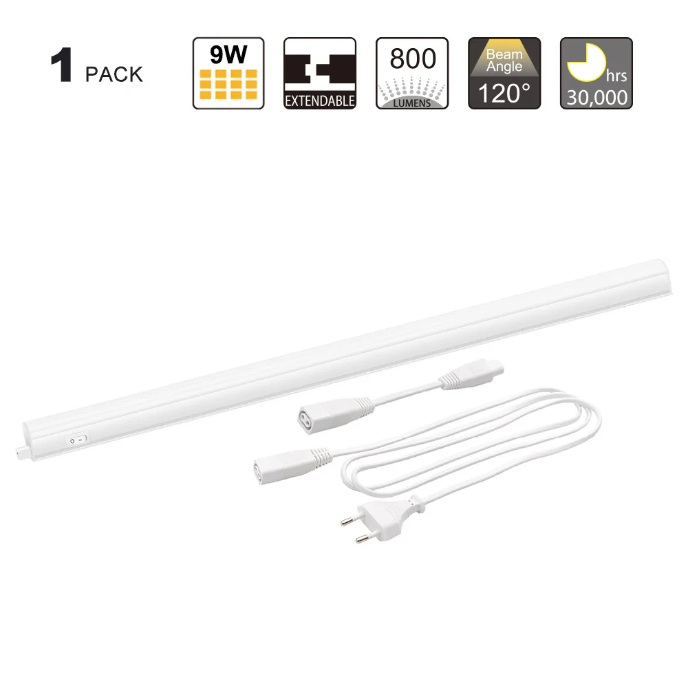 للوصل T5 9 W LED تحت المطبخ مجلس الوزراء الإضاءة تحت دولاب ضوء محايد إضاءة بيضاء طول 573 مللي متر مع الاتحاد الأوروبي التوصيل