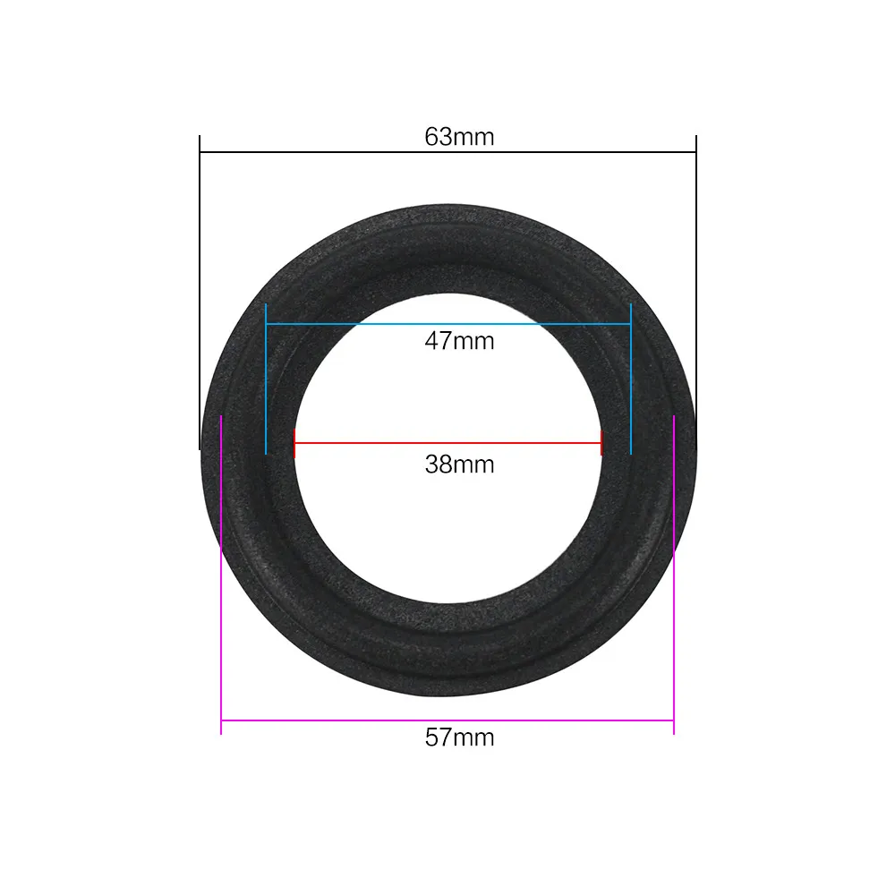 GHXAMP 2 шт. 2,5 дюйма кольцо из вспененного материала для динамика аксессуары для ремонта динамика объемная боковая губка боковая кромка Кольцо Круг Подвеска