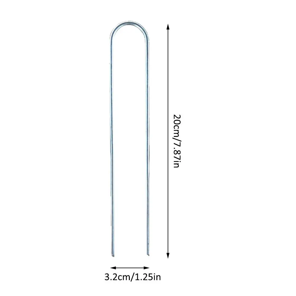 Garden Staples Plastic Landscape Lawn U Shaped Pin with Plastic Gasket for Anchoring Landscaping Ground Covering Weed Barrier