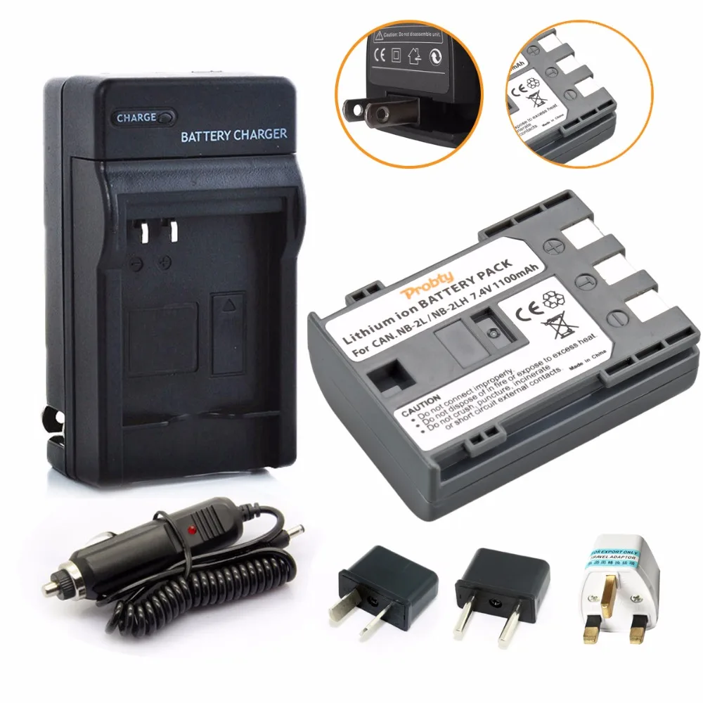 1pcs Probty Nb2lh Nb2l Nb 2l Battery + Charger Kit For Canon