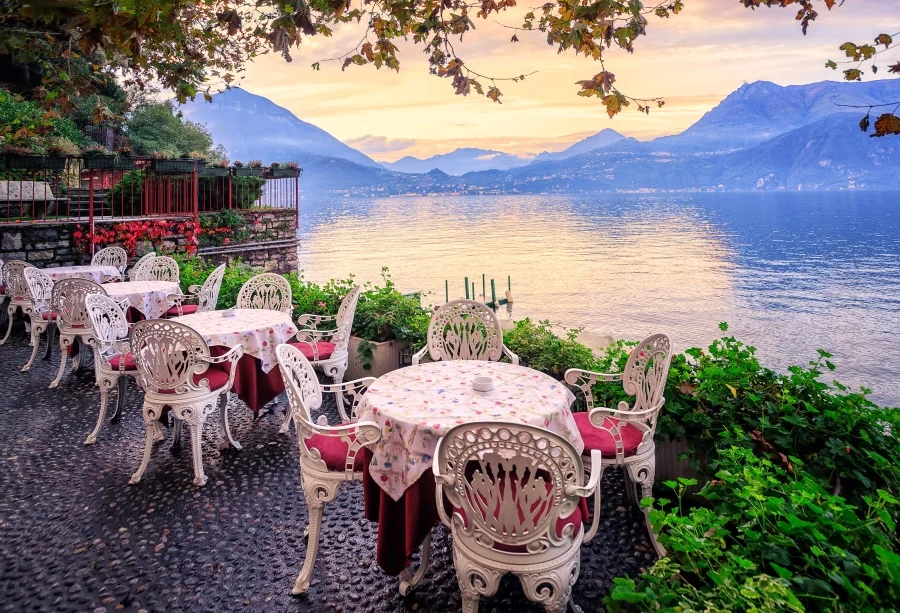 Laeacco Photo Backdrops Riverside Romantic Dinner Table Chair Mountain Baby Scene Photography Background Photocall Photo Studio