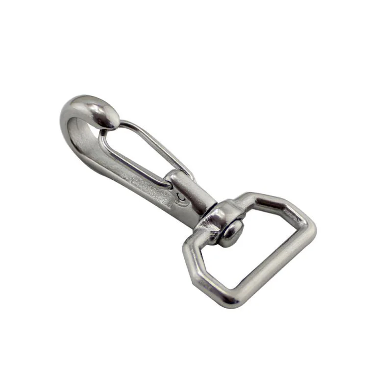 

65mm Ring Square Eye Swivel Snap Hook Stainless Steel 304 Quick Straping Hook Lobster Clasps Hiking Camping Carabiner Pet Chain