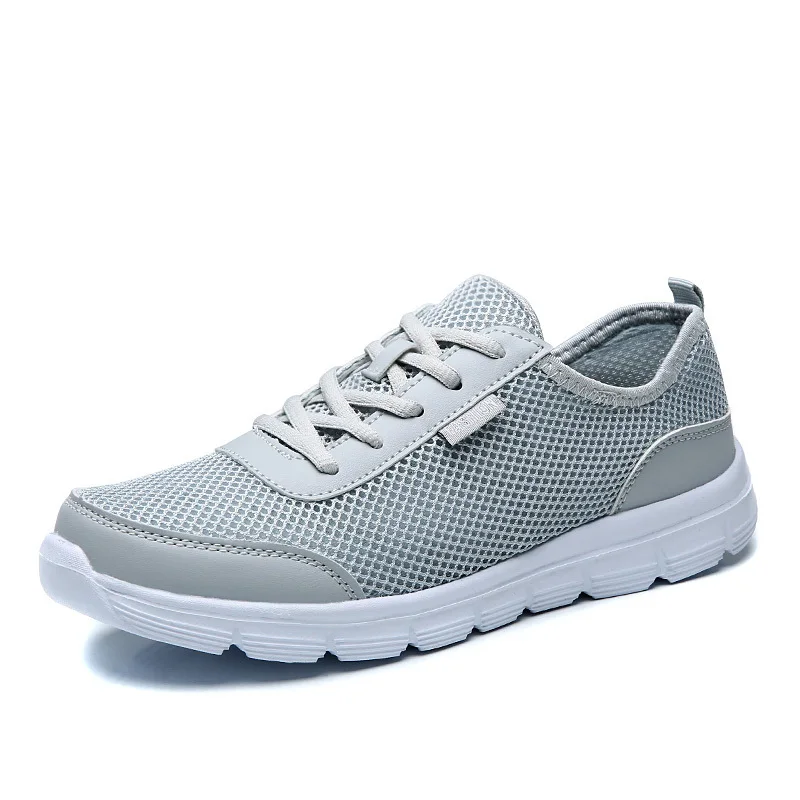 

2019 Man Casual Shoes Breathable Lightweight Mesh Lace-up Men&Women Couple Mesh Fashion Shoes Unisex Summer Big Size Shoes 35-47