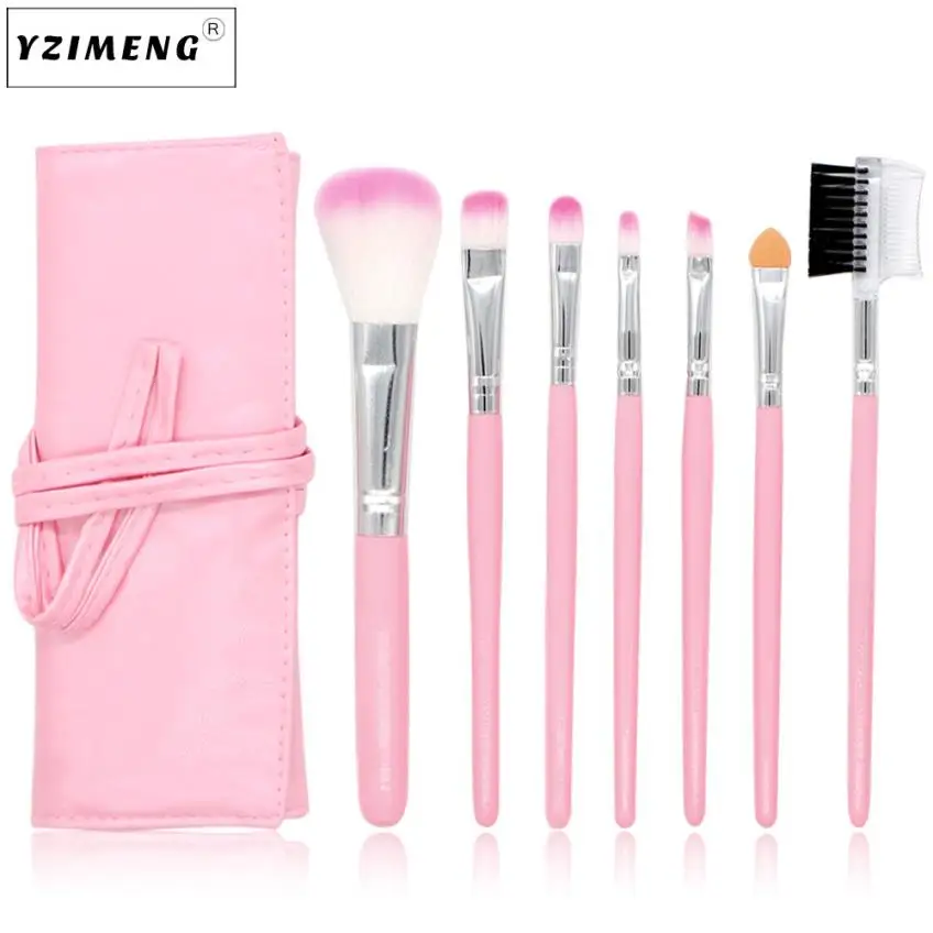 

7pcs Cosmetic Makeup Brush Blusher Eye Shadow Brushes Set Kit Cosmetic Makeup Brush Set with case makyaj malzemeleri 11.28