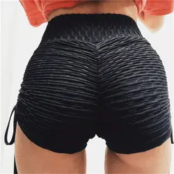 NORMOV сексуальные женские шорты с высокой талией с эластичной резинкой на талии с лентами хлопок фитнес тренировки Большие размеры шорты