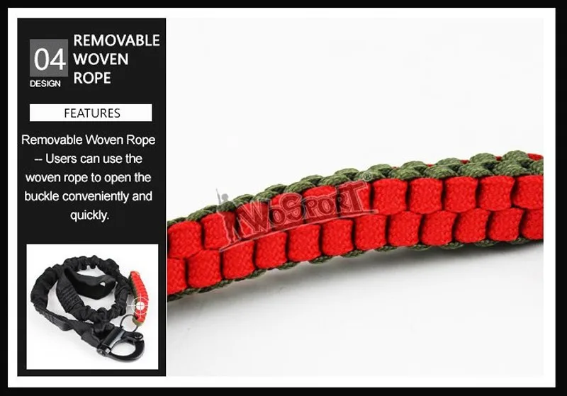 military gear hunting accessories airsoft molle system tactical elastic safety sling Lanyard Line for climbing HT17-004 (9)