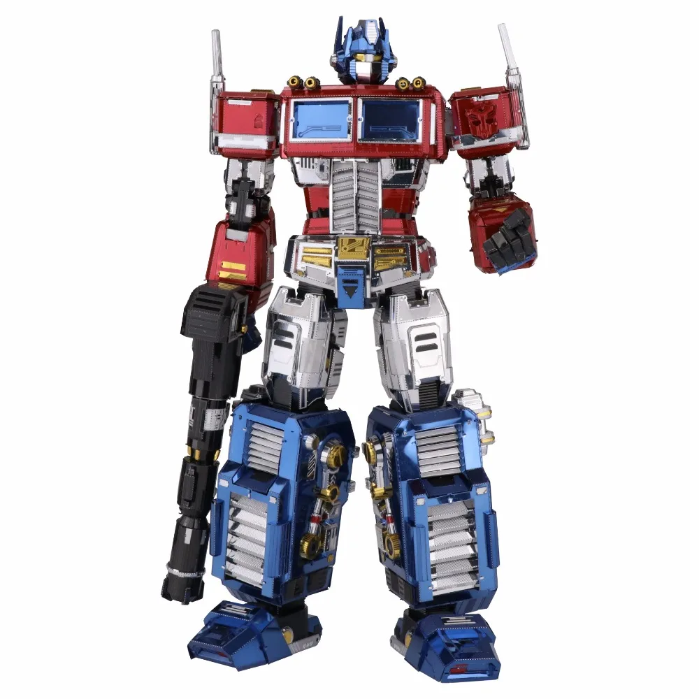MU 3D Metal Puzzle TF Optimus Prime G1 DIY Laser Cut puzzles Jigsaw Model For Adult kids Educational Toys Desktop decoration