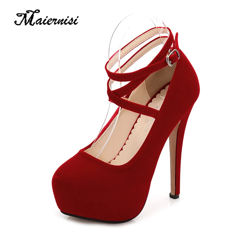 

MAIERNISI Shoes Women High Heels Pumps For Ladies Spring Gladiator Shoes Female Stiletto Sexy High Heels Platform Party Shoes