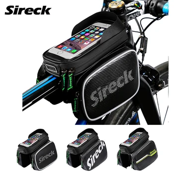 

Sireck Waterproof Bike Bag Touchscreen Bike Phone Case Double Pouch MTB Bicycle Saddle Bag Cycling Top Tube Bag Bike Accessories